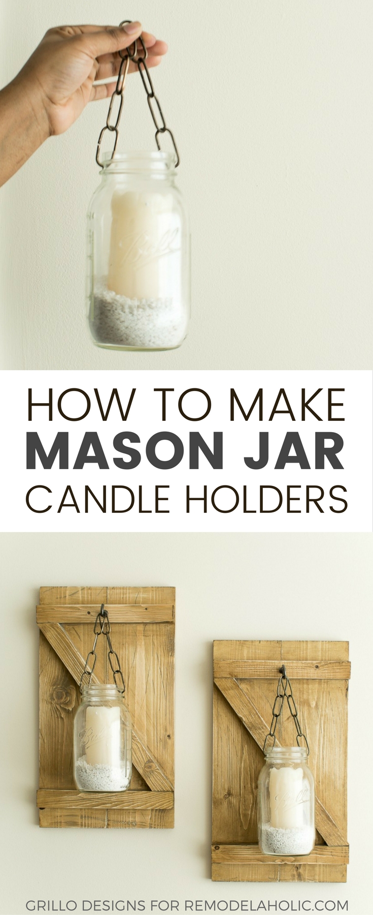 how to make hanging mason jar candle holders