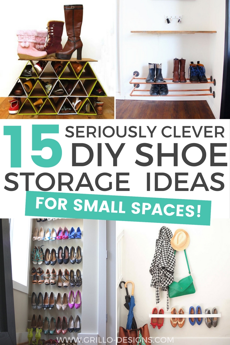 15 Clever DIY Shoe Storage Ideas for Small Spaces • Grillo ...