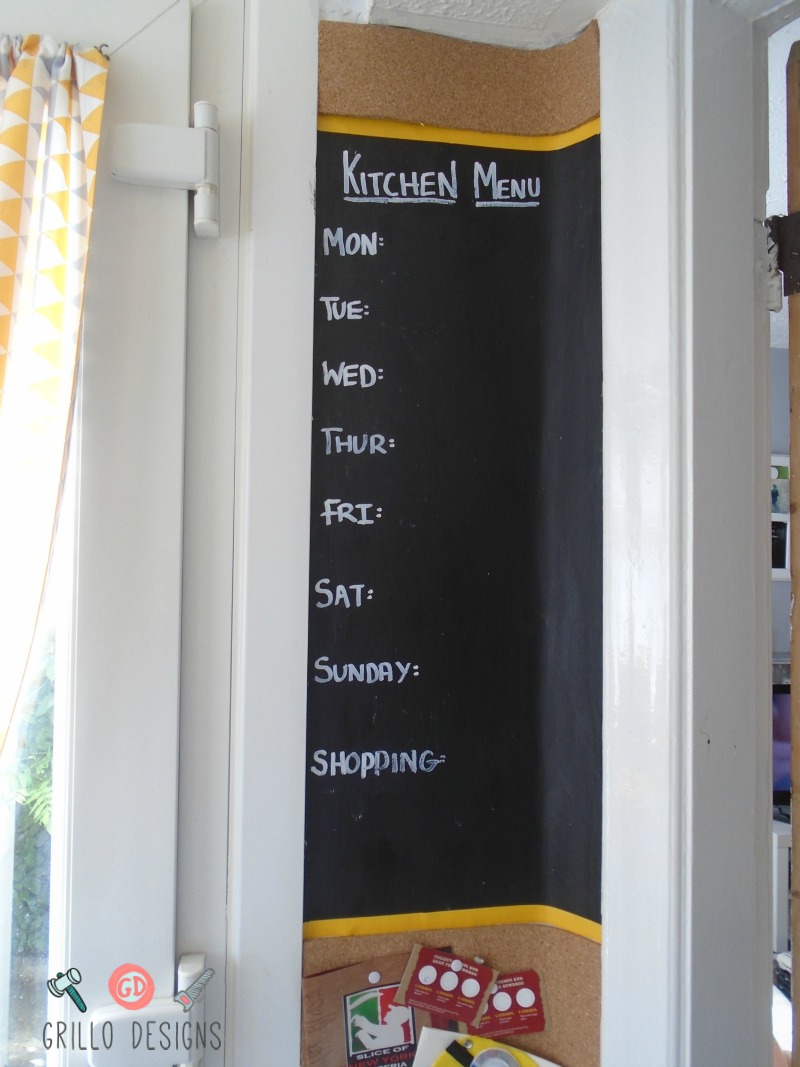 Short wall of kitchen turned into a menu board