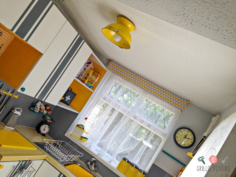 Angled view of a retro kitchen makeover