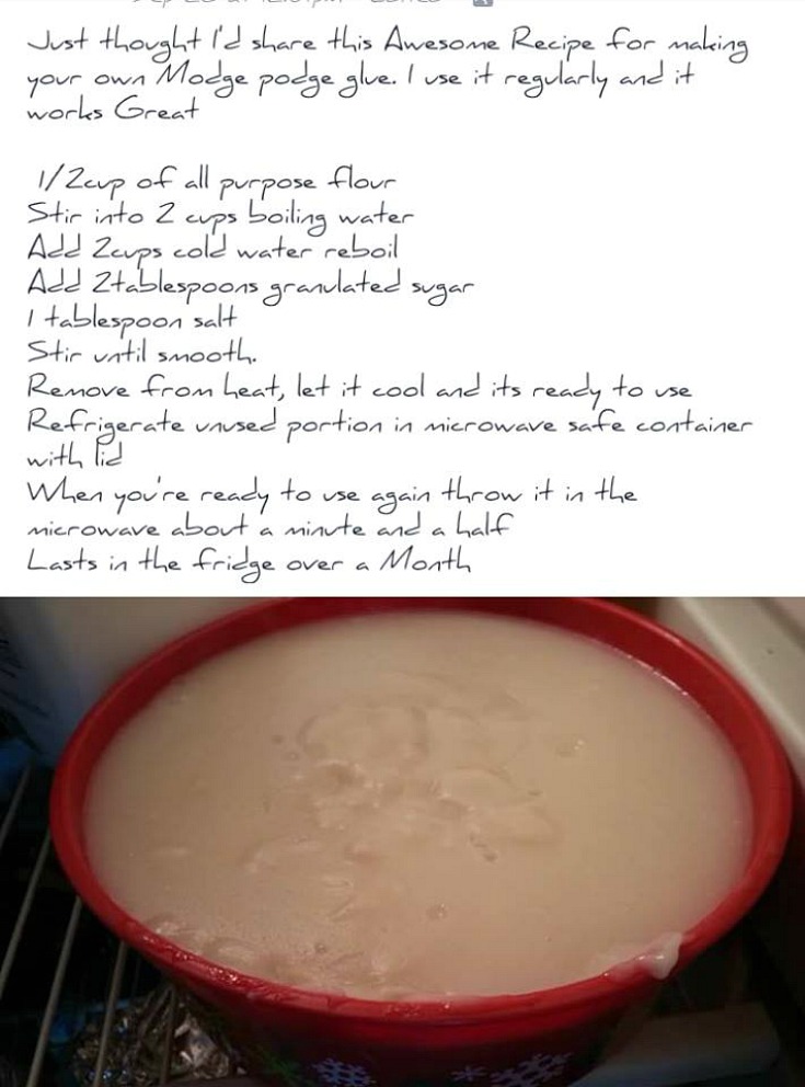 Text of the recipe for home made Mod Podge