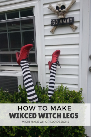 These DIY wicked witch legs are the perfect freaky decor for Halloween. They are so easy to make - click here for the full tutorial