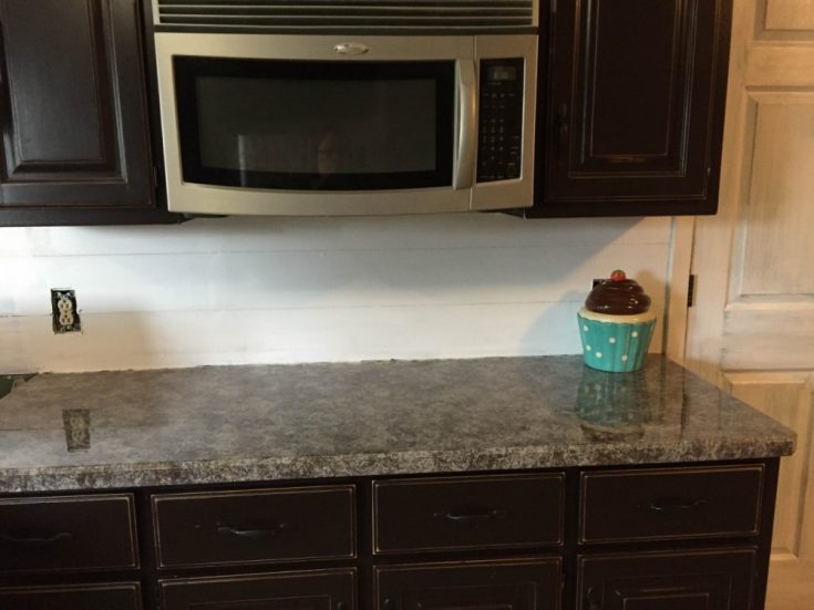 Kitchen countertops painted and glossed