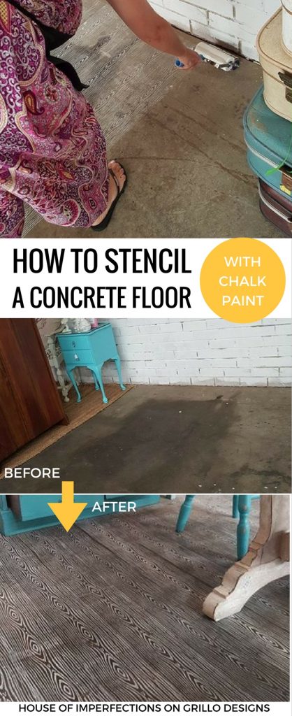 quick easy way to stencil concrete floors / grillo designs www.grillo-designs.com