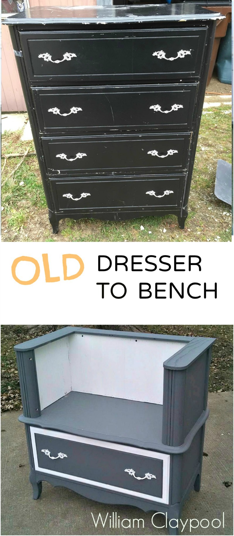 Old dresser to bench 1