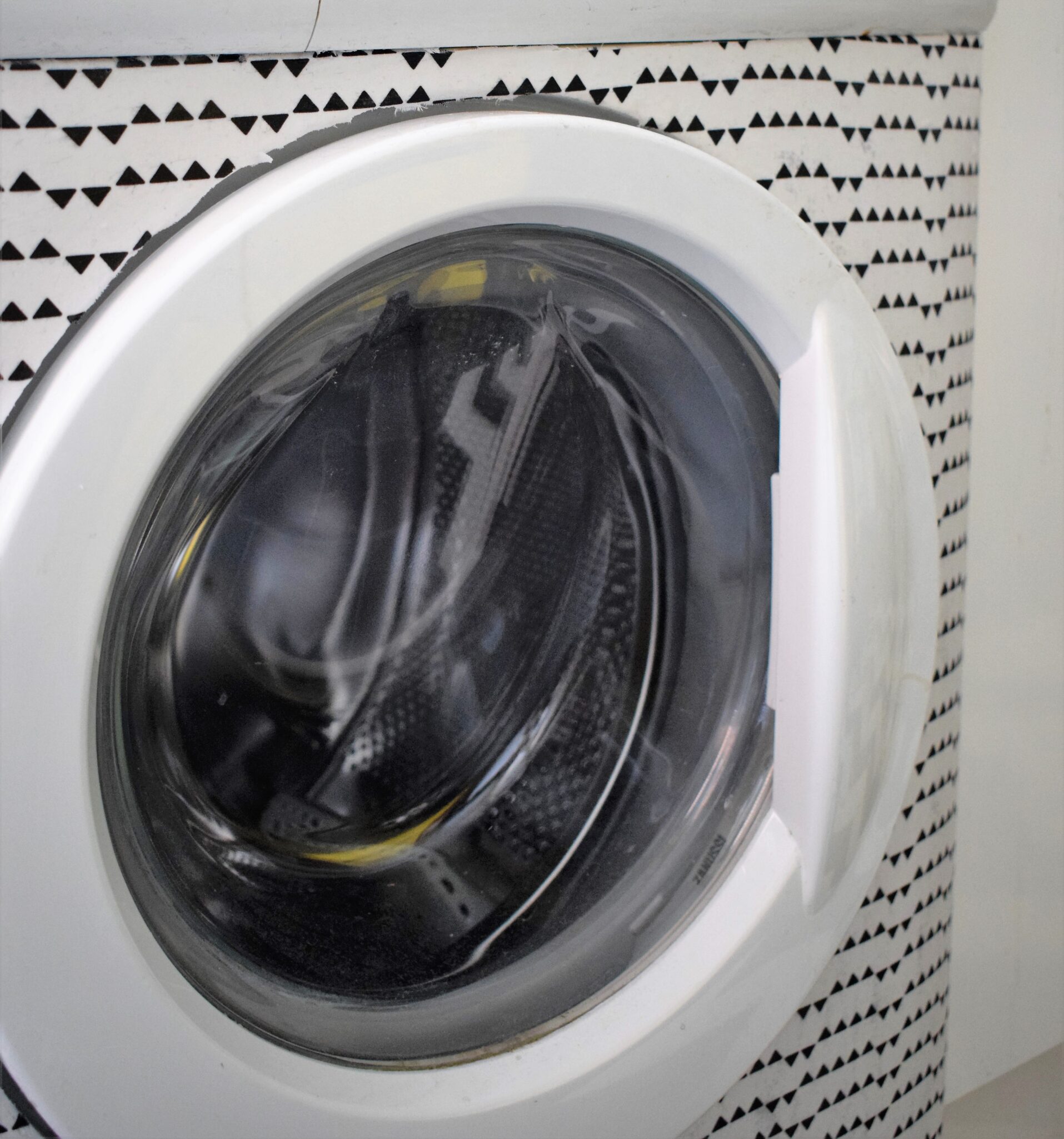 Washing machine makeover with fabric