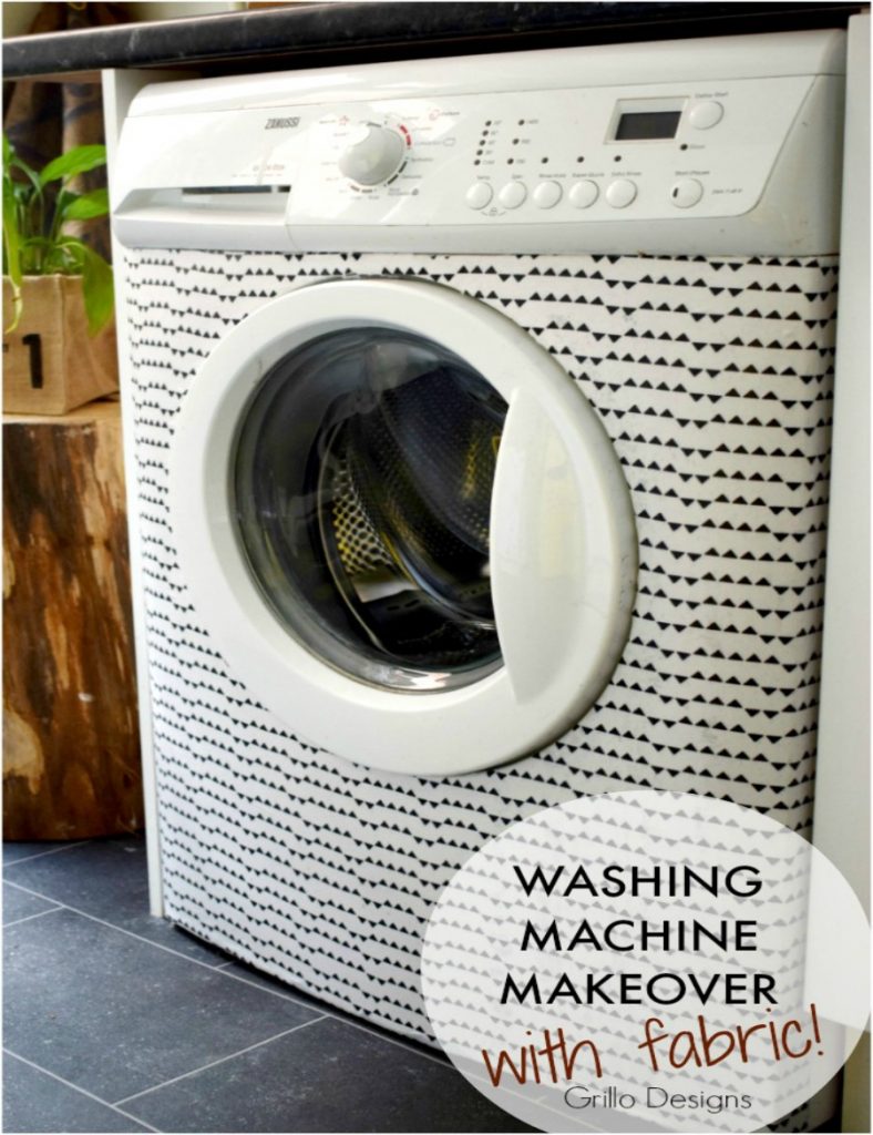 Washing Machine Makeover with Fabric