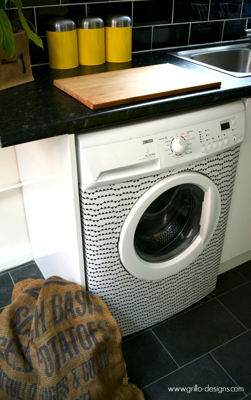 Washing machine makeover with fabric