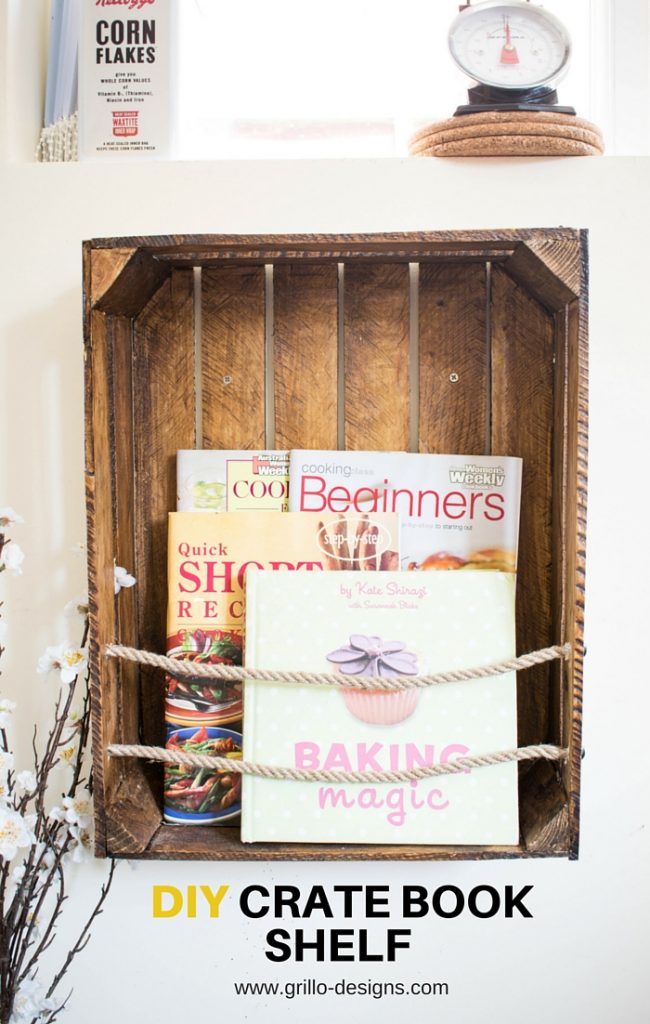 DIY Crate Bookshelf With Rope + Create With Me Challenge • Grillo Designs