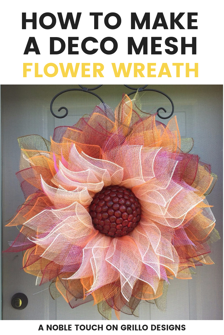 How To Make A Flower Deco Mesh Wreath