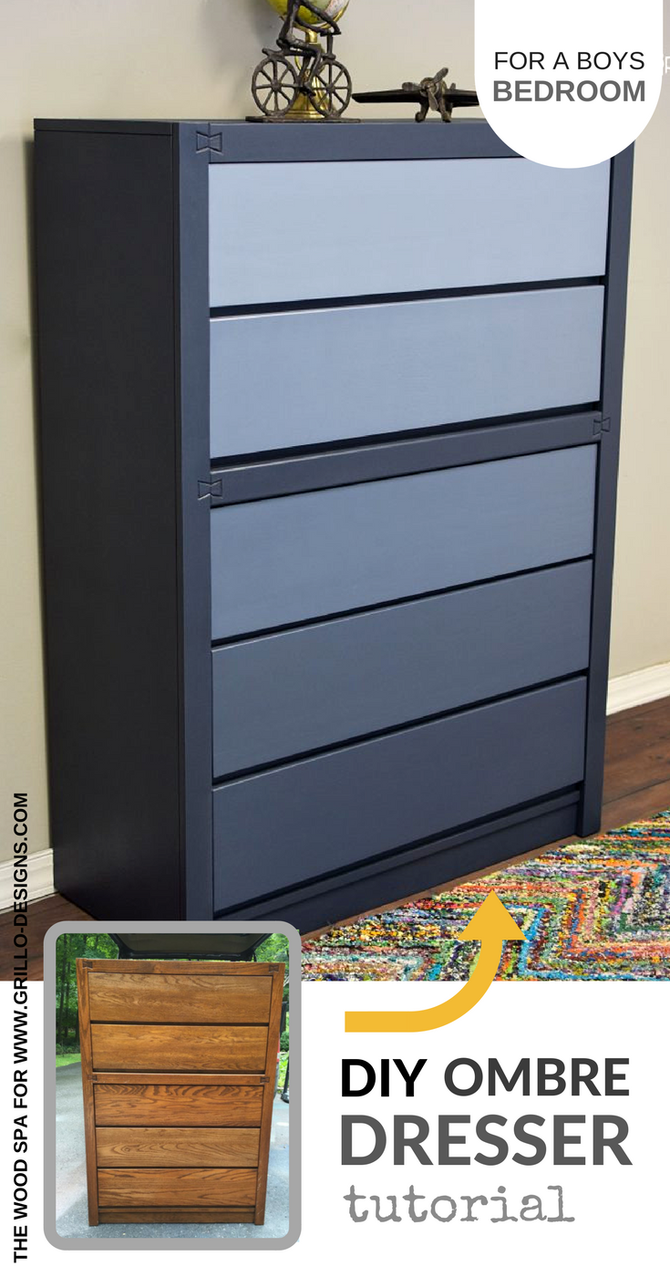 Diy Blue Ombre Dresser Tutorial For A Boys Bedroom