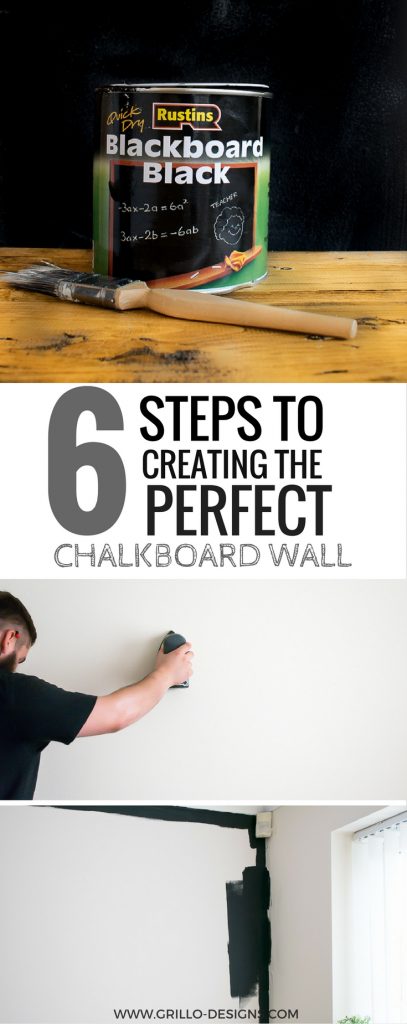 A diy tutorial on how to paint a chalkboard wall in your home / grillo designs www.grillo-designs.com 