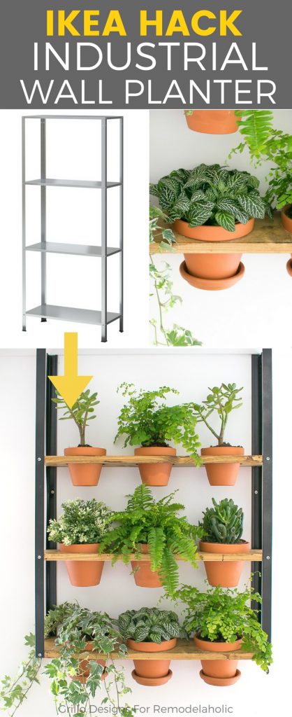 Hyllis Ikea hack - learn how to turn standard hylliss shelves into a cool looking industrial style wall planter