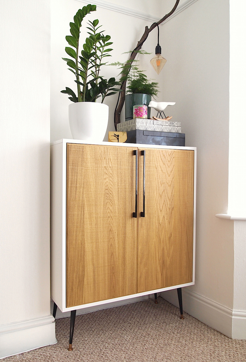 DIY Mid-Century furniture Style Cabinet IKEA Hack