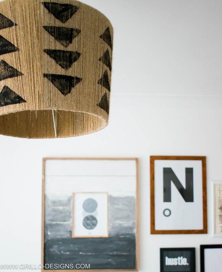 Triangle stamped diy jute lampshade / Grillo Designs
