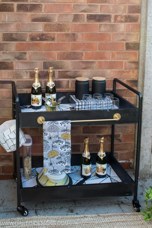 EASY DIY: How to Build a Rolling bar cart (with Rust-Oleum) • Grillo ...