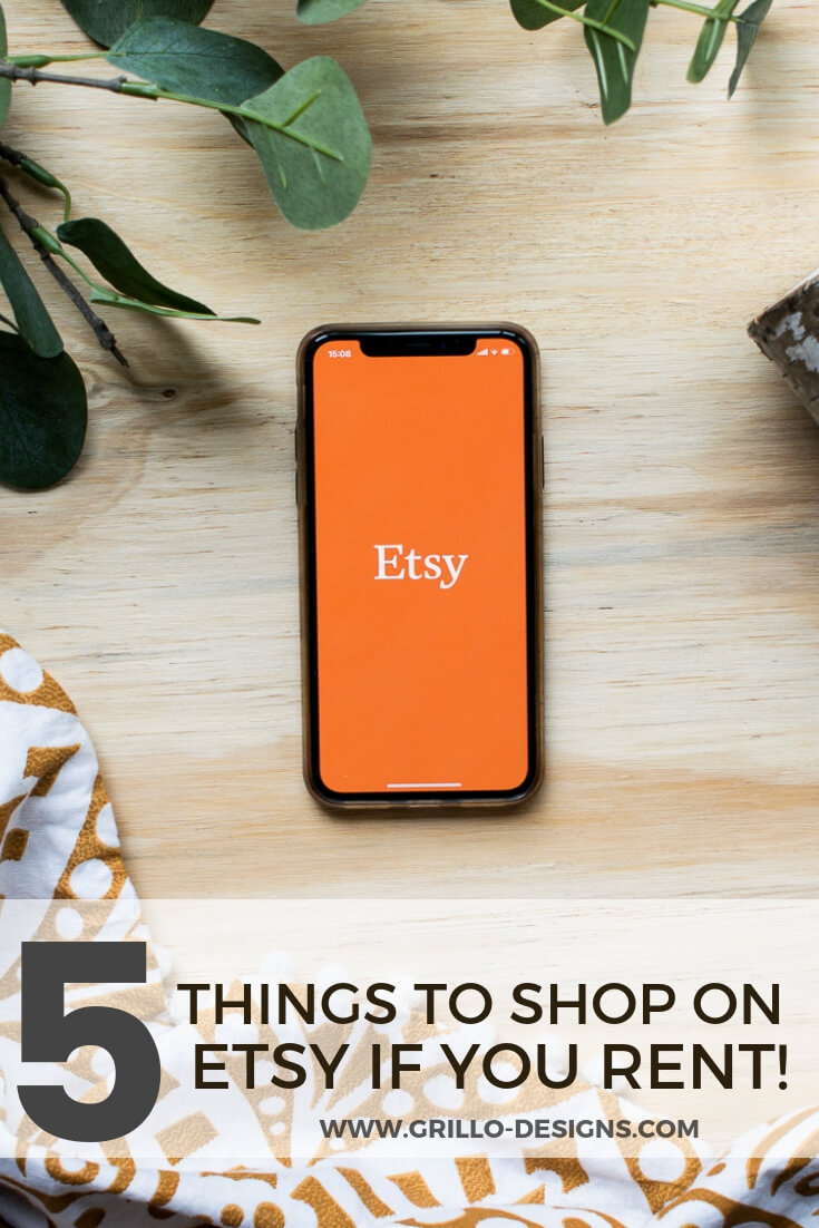 5 etsy must haves for decorating a rented home. Including tips and tricks on how to shop specific homeware on etsy 