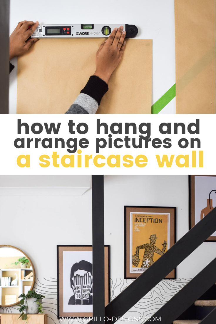How to hang art for a staircase gallery wall idea pinterest graphic