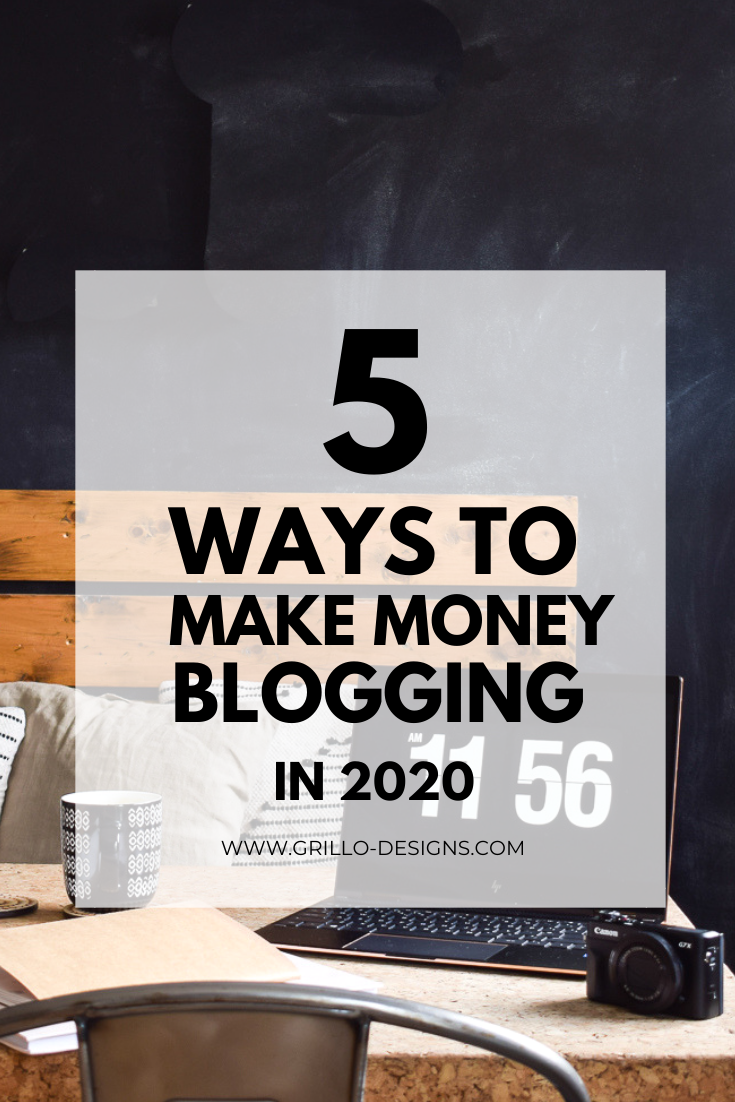  ways to make money blogging in 2020 pinterest graphic 