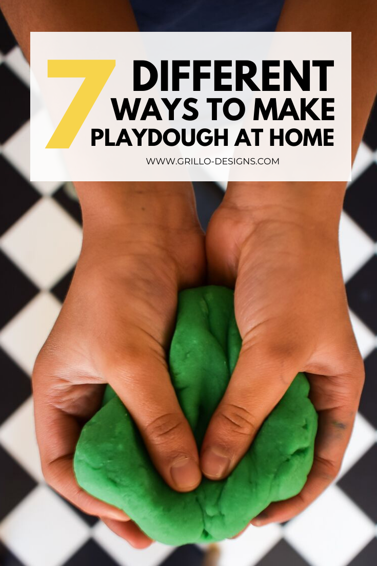 7 different ways to make playdough at home pinterest graphic