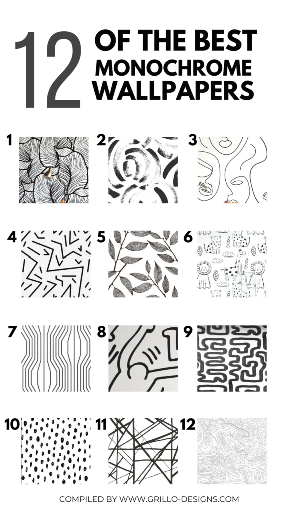 12 best monochrome self-adhesive wallpapers pinterest graphic 