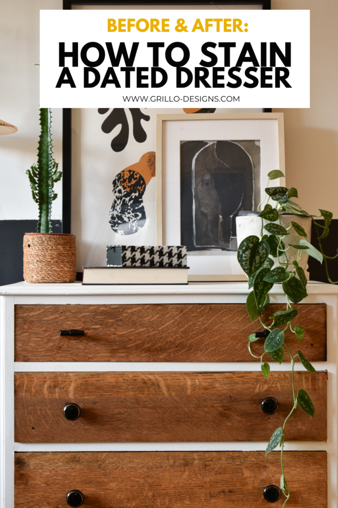 how to stain a dated dresser / chest of drawers