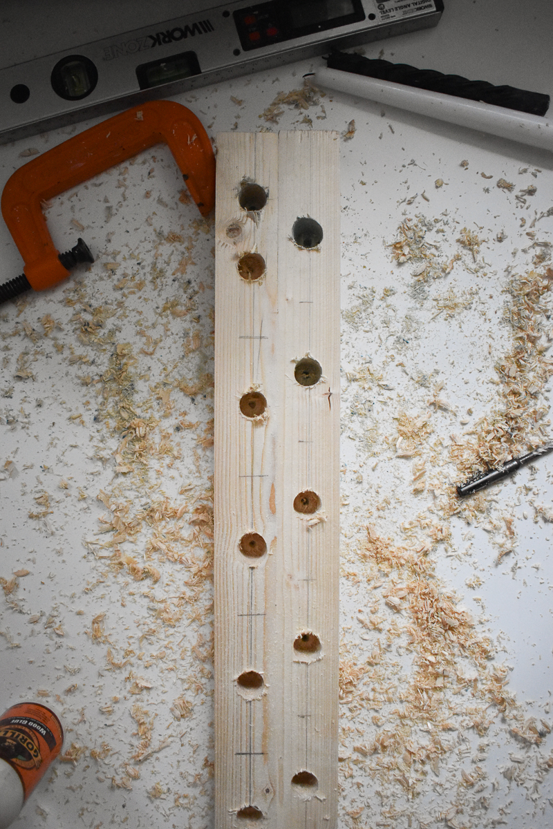 Image of 20 " holes cut into the candle stick holder 
