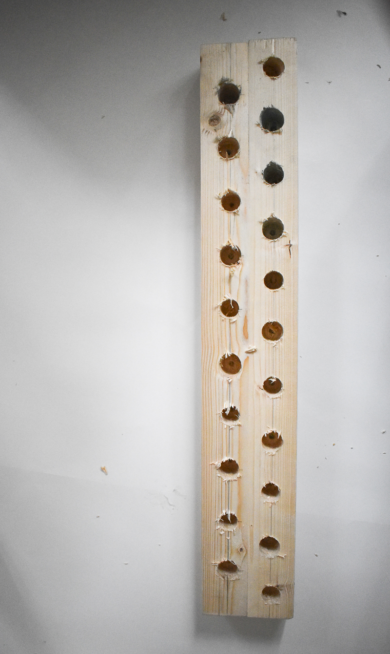 Image of 20 " holes cut into the candle stick holder 