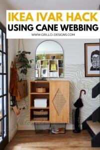 ikea hack ivar cabinet for hallway using cane webbing