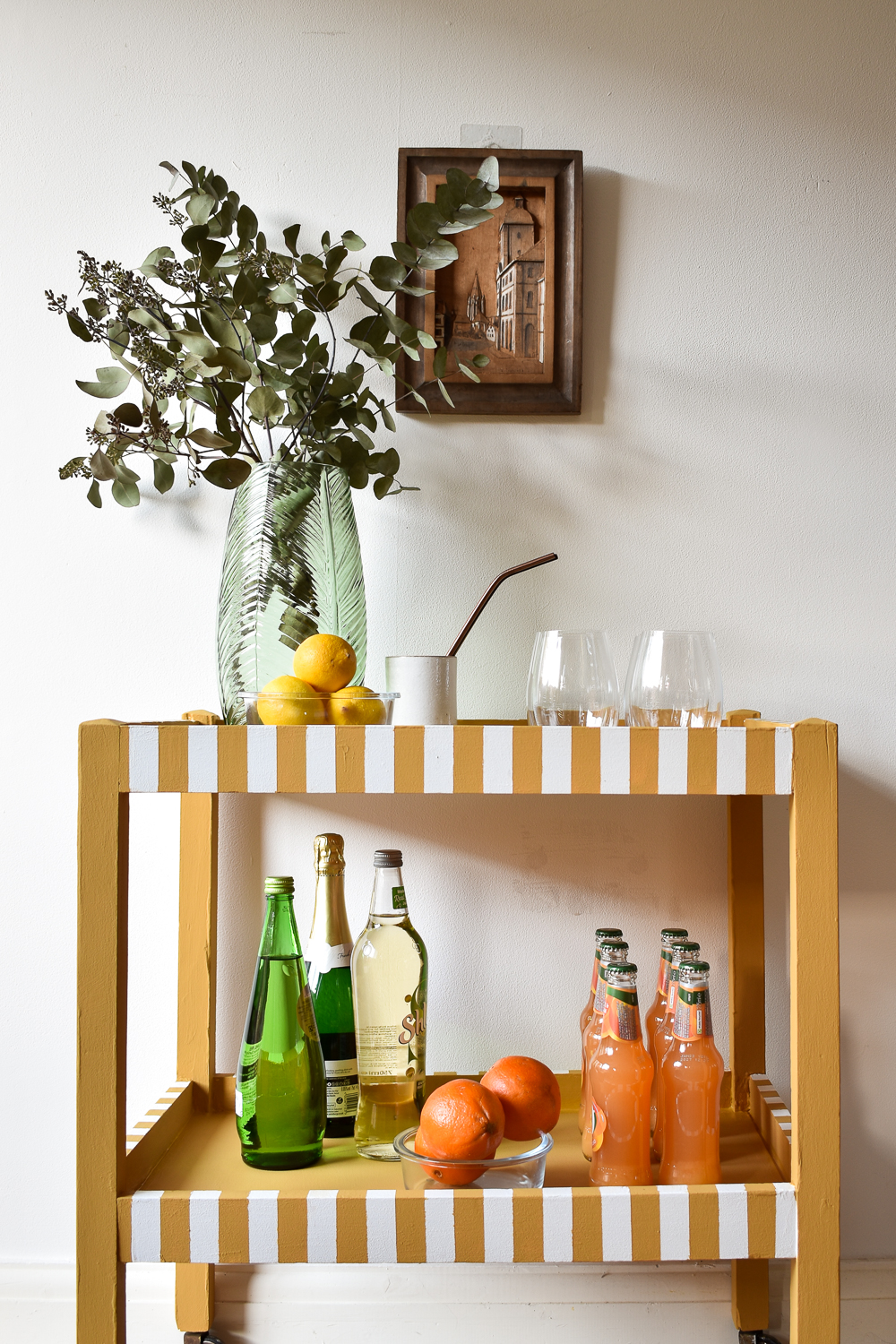 DIY Bar Cart Makeover With Paint